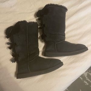 Black Bailey Bow Uggs - Size 8 - Very Used and loved!